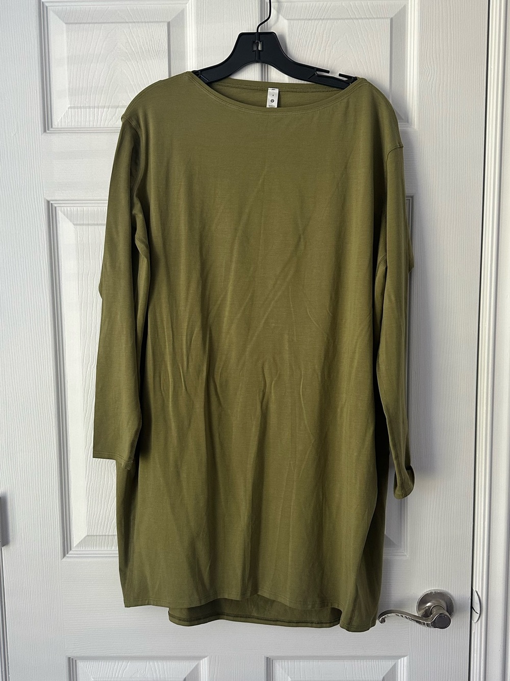 lululemon Back in Action Long Sleeve Dress in the color Bronze Green